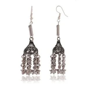 Women's AZ838-OXidised Multipel Layer Long Jhumka Earrings for women Nickel Jhumki Earring