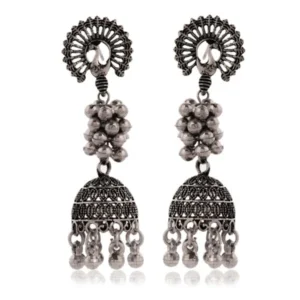 Women's Indian Bollywood Stylish AZ838-OXidised Earrings Traditional Ethnic Jhumka/Jhumki Earrings for Women Unique Design -AZ838-OX-ER7