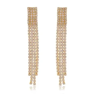 Women's Rose Gold Color Long Danglers Earrings for Women Party Wear