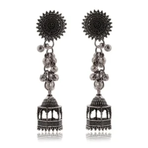 Women's Indian Bollywood Stylish AZ838-OXidised Drop Dangles Earrings Traditional Ethnic Jhumka/Jhumki Earrings for Women