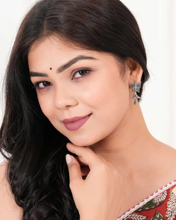 Women's Indian Bollywood Stylish AZ838-OXidised Jhumki Traditional Ethnic Earrings for Women - Unique Design - Image 4