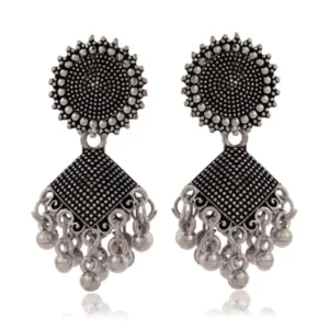 Women's Dot Design Earrings, Indian Hoops, Mandala Hoops Chakra -  Drop Dangles Earrings