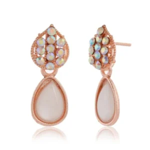 Women's Indo Western Rose Gold Party Wear Ethnic Stud Earrings for Women | Birthday & Anniversary Gift